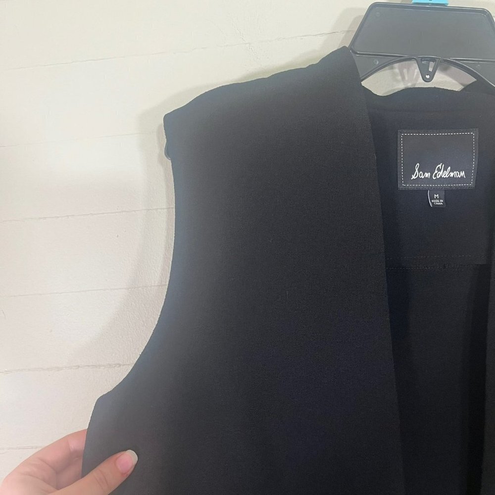 Sam Edelman Black Split Back Open Front Blazer Ve… - image 2